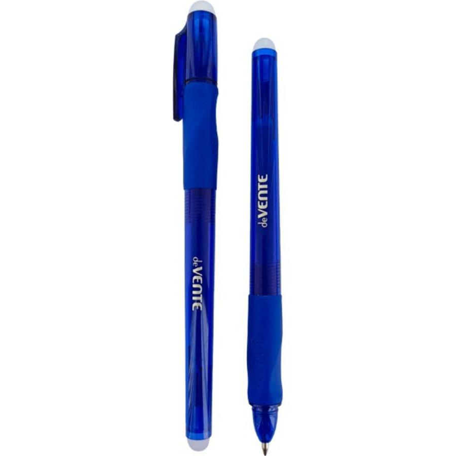 Ручка гелевая "School" пиши-стирай, синяя, 0,7 мм, эргономичный  держателем, с 2-мя ластиками