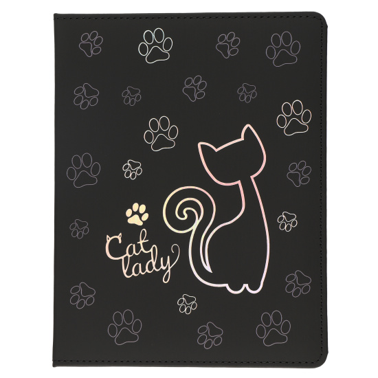 Дневник 1-11 класс твёрдый "Cat Lady", кожзам, голог.срез
