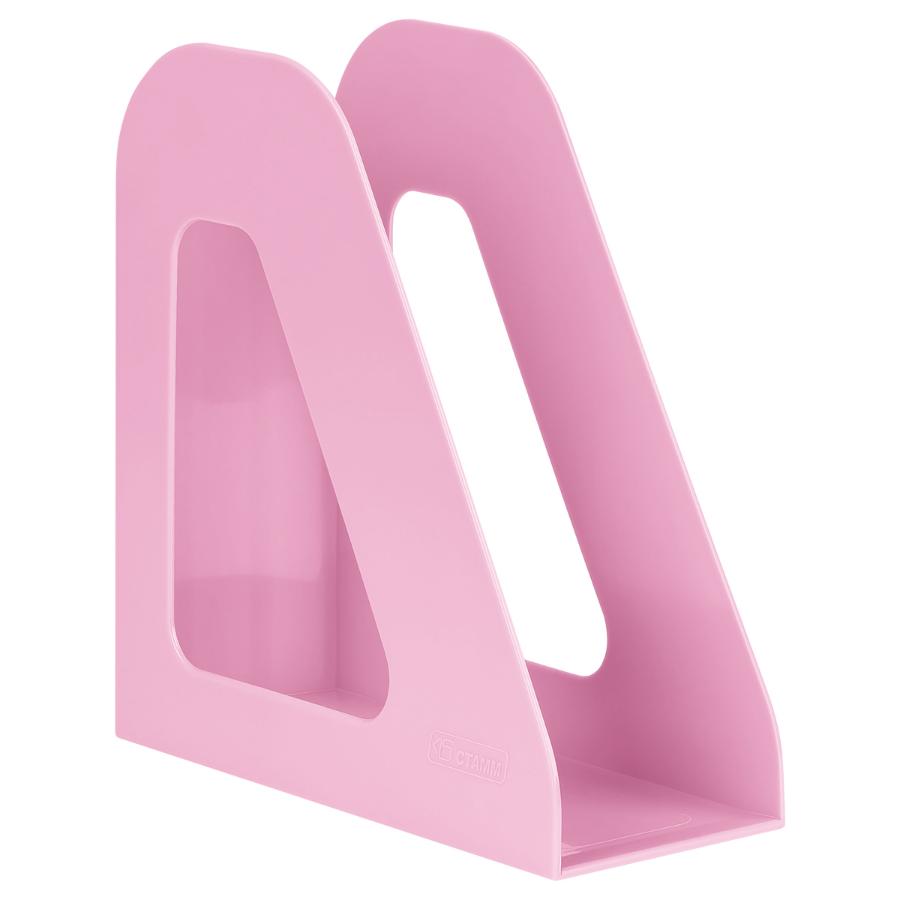 Стойка-уголок для бумаг СТАММ "Фаворит", ширина 90 мм, розовый