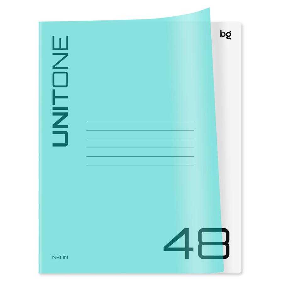 Тетрадь 48 л UniTone. Neon. пластиковая обложка. неон голубой