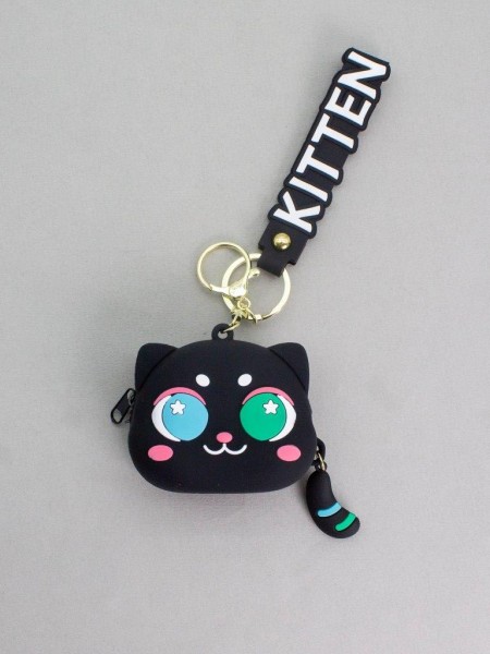 Брелок-кошелёк "Anime kitten", black