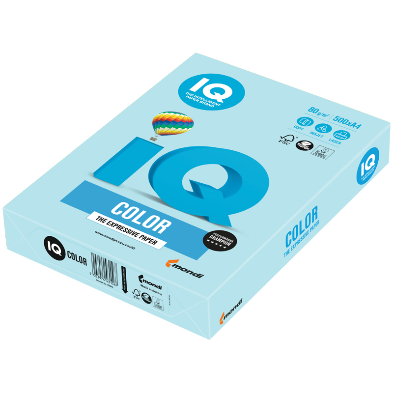 Бумага "IQ Color PALE" А4,  80 г/м, 500 л., голубой