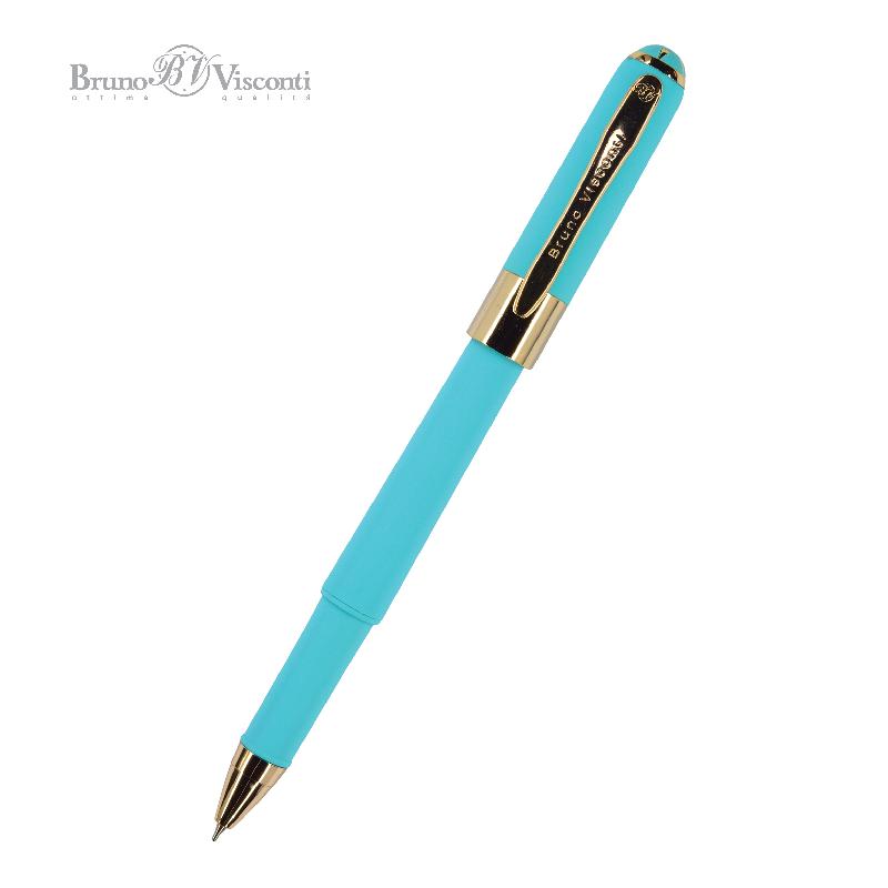 Ручка шариковая Bruno Visconti "MONACO" 0,5 мм синяя, небесно-голубой корпус