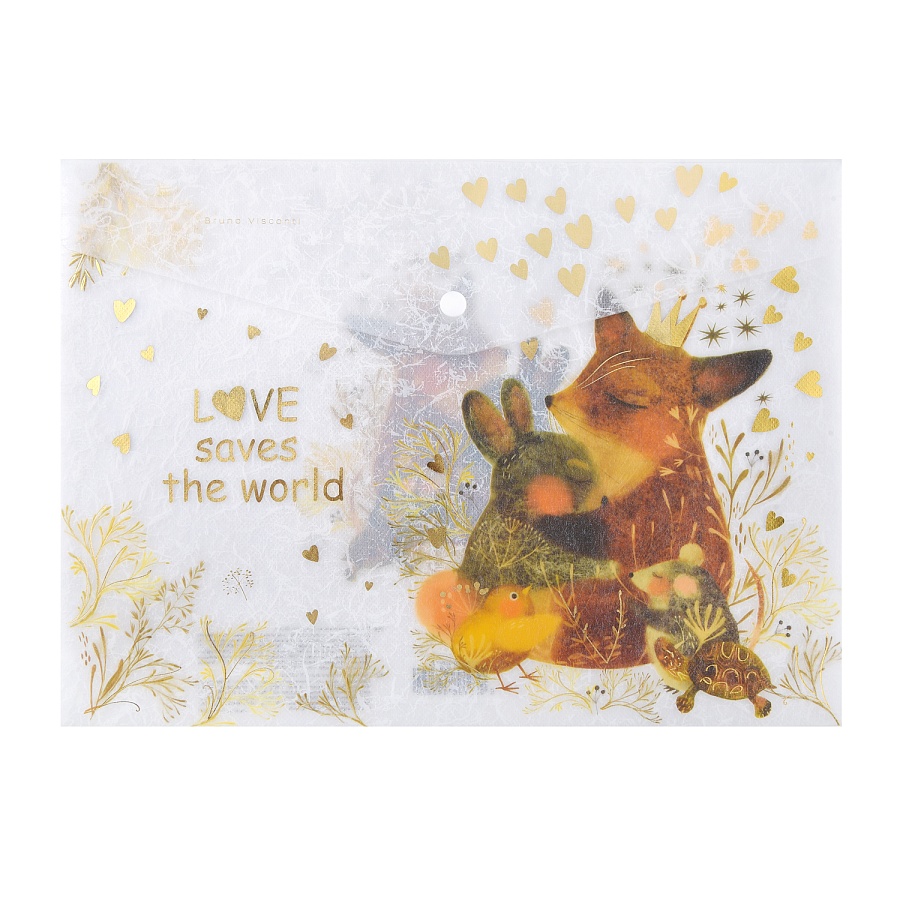 Папка-конверт на кнопке А4 "LOVE ME.ЛЮБОВЬ, КАК ОНА ЕСТЬ"