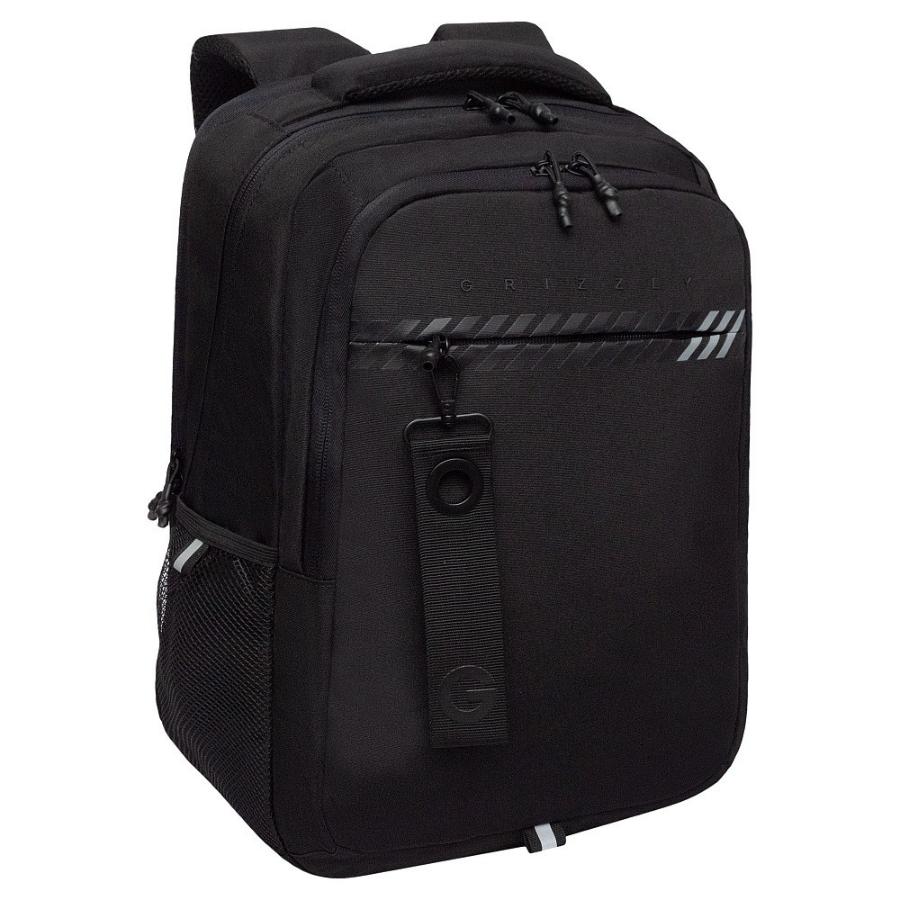 Рюкзак GRIZZLY, 42х31х22 см, черный-черный