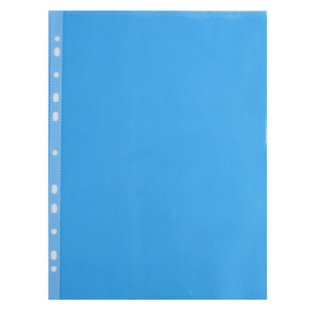 Папки-файлы перфорированные А4+,  30 мкм, синие, комплект 50 шт