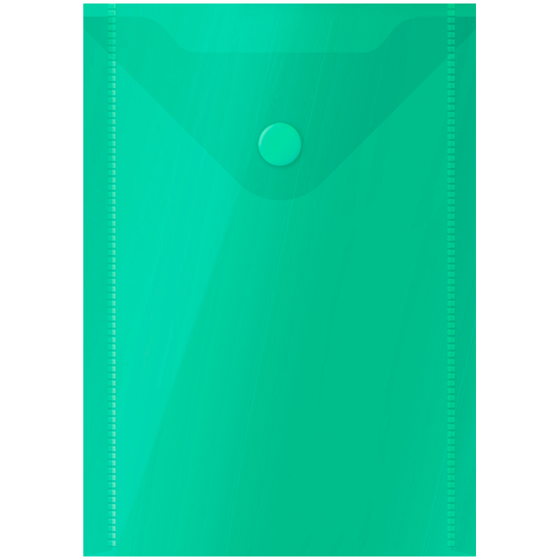 Папка-конверт на кнопке А6 OfficeSpace, 150мкм, зеленая