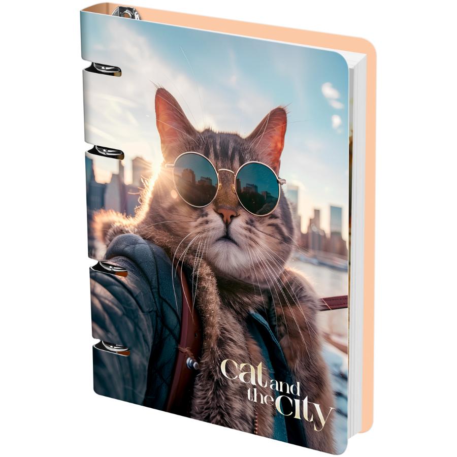 Тетрадь на кольцах 100 л. Cat and the city
