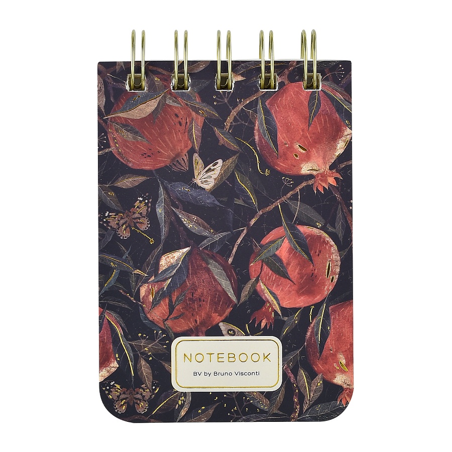 Блокнот А7 100 л гребень, CUTE JOURNAL "FLORA.ГРАНАТ",линия