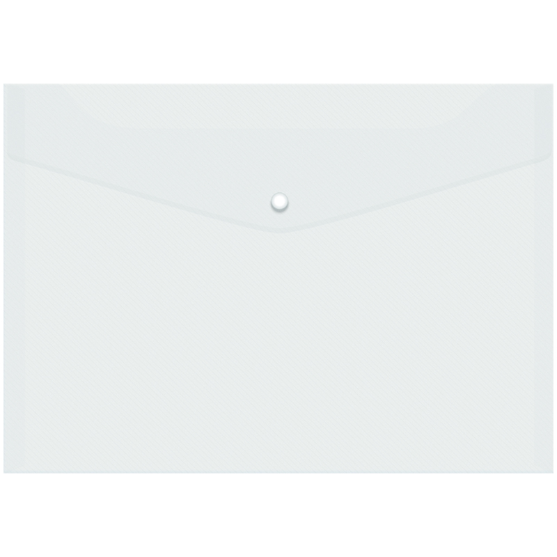 Папка-конверт на кнопке А4 Office Space, 150 мкм прозрачная