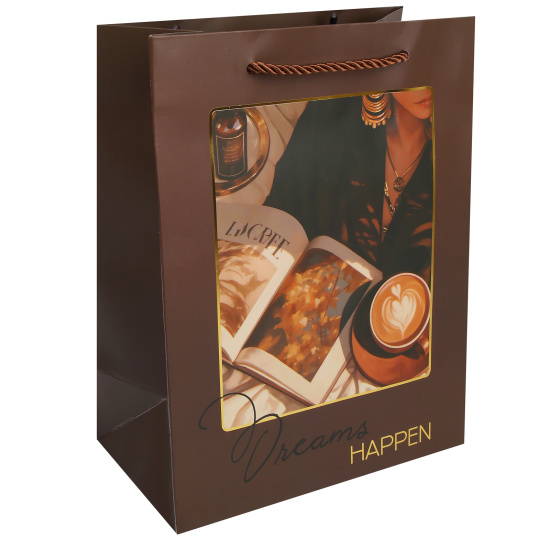 Пакет подарочный 18х23х10 см " Настроение кофе"