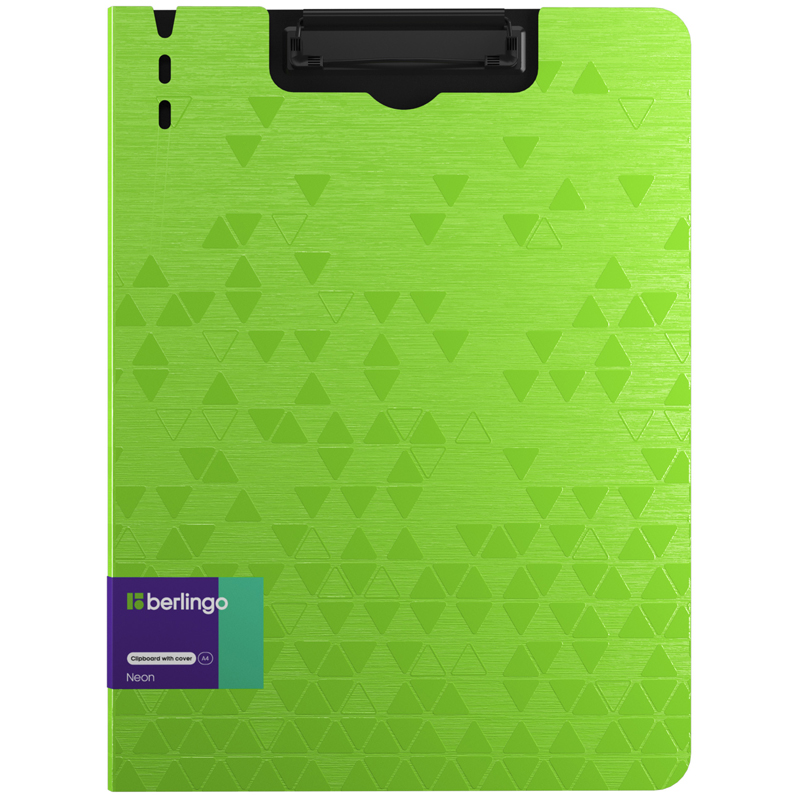 Папка-планшет с зажимом Berlingo "Neon", пластик, 1800 мкм, зеленый неон