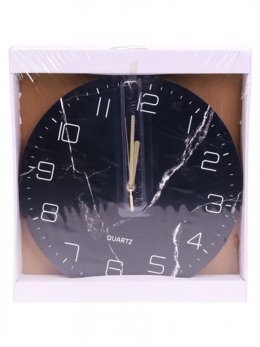 Часы настенные "Чёрный мрамор", 30 см