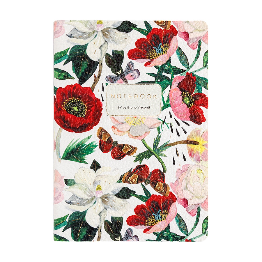 Книжка записная 60 л  А5 "FLORA.ПИОНЫ", обложка кожзам