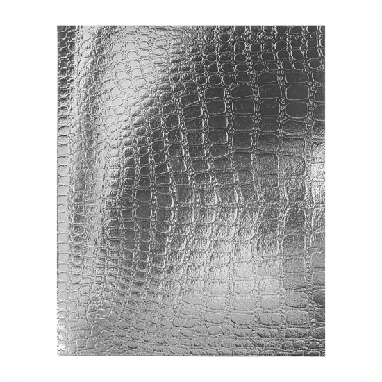 Тетрадь 48 л. клетка, бумвинил,  Metallic. Серебро. CROCO