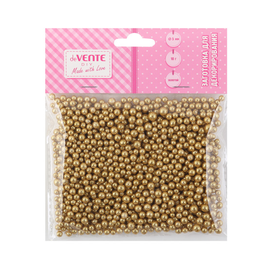 Пенопластовая заготовка Шар 5мм, 10 гр., цвет золото