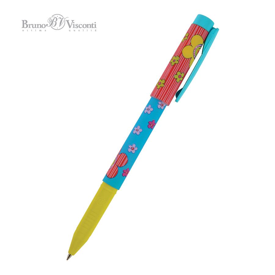 Ручка шариковая Bruno Visconti FreshWrite "Цветы-сердечки"  0,7 мм, синяя 