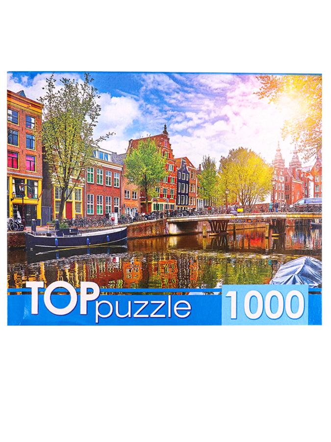 Пазл 1000 шт "Солнечный канал в Амстердаме"