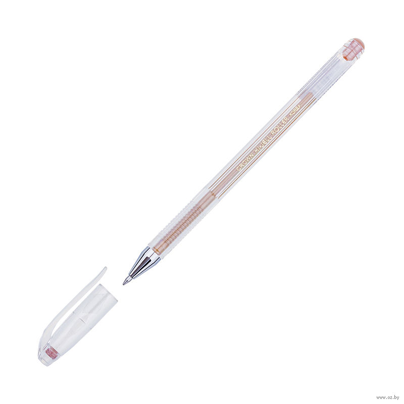 Ручка гелевая Crown "Металлик" оранжевая 0,7мм