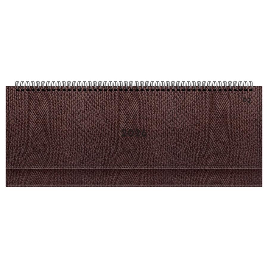 Планинг 330х130 мм  64 л.2026г,  BG, "Python.Sangria", кожзам,винный