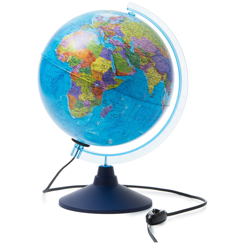 Глобус политический 250 мм, интерактивный, с подсветкой + очки виртуальной реальности