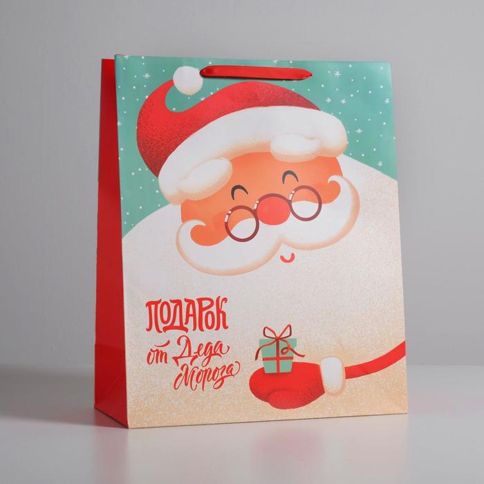 Пакет подарочный 40×49×19 см «Подарок от Деда Мороза», вертикальный