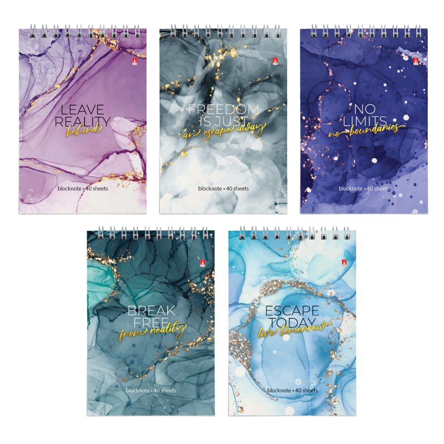 Блокнот А6 40 л гребень, Мрамор