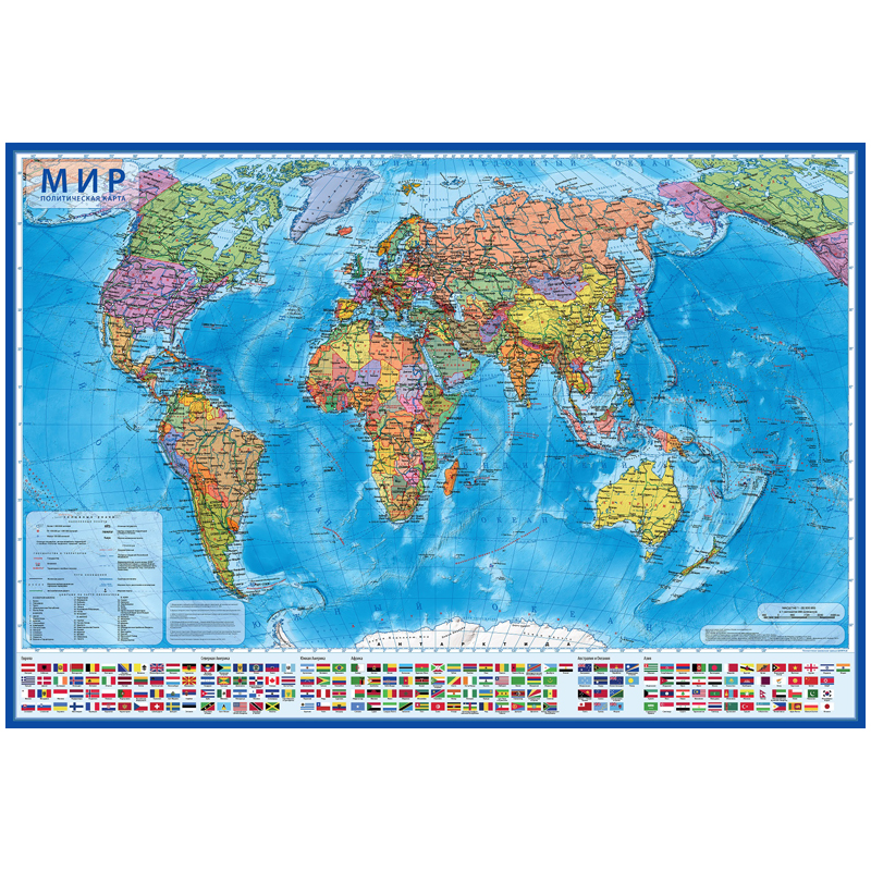 Карта "Мир" политическая Globen, 1:32млн., 1010х700мм, интерактивная, европодвес