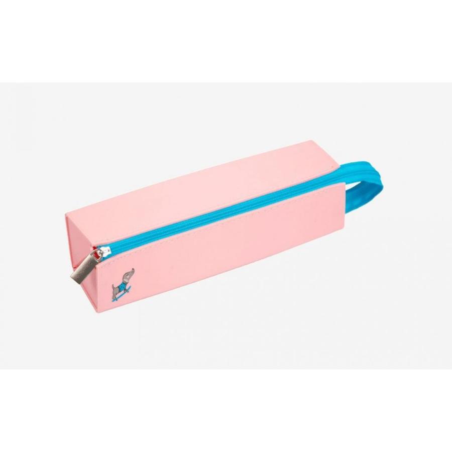 Пенал-косметичка "Dog Skater" 22х5х5 см, силикон, пастельный розовый