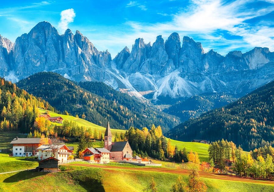 Картина по номерам "Весенние Доломитовые Альпы" 40х50 см