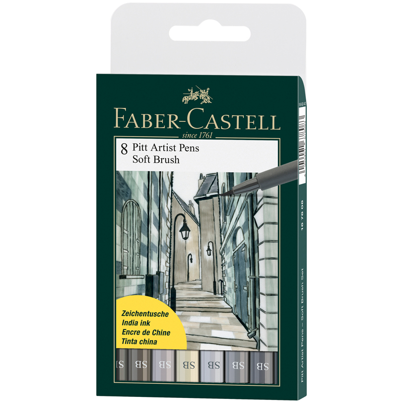 Набор ручек капиллярных Faber-Castell "Pitt Artist Pen Soft Brush"  8 шт.