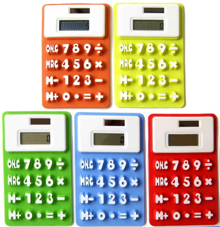 Калькулятор "J.Otten" 8 разрядный, прозрачный, силиконовый, детский
