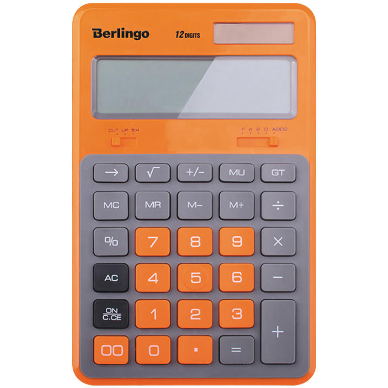 Калькулятор "Berlingo" Hyper 12 разрядный, настольный, оранжевый