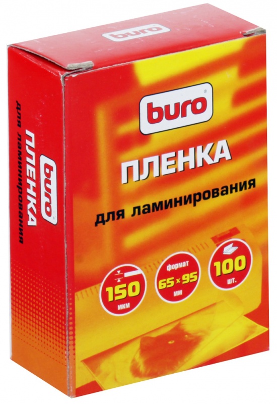 Плёнка BURO для ламинирования 65х95 мм, 150 мкм, 100 шт