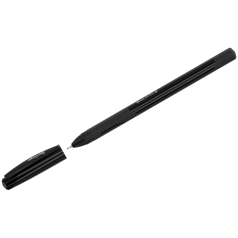 Ручка гелевая Berlingo "Shuttle" 0,5 мм, грип, черная, игольчатый стержень
