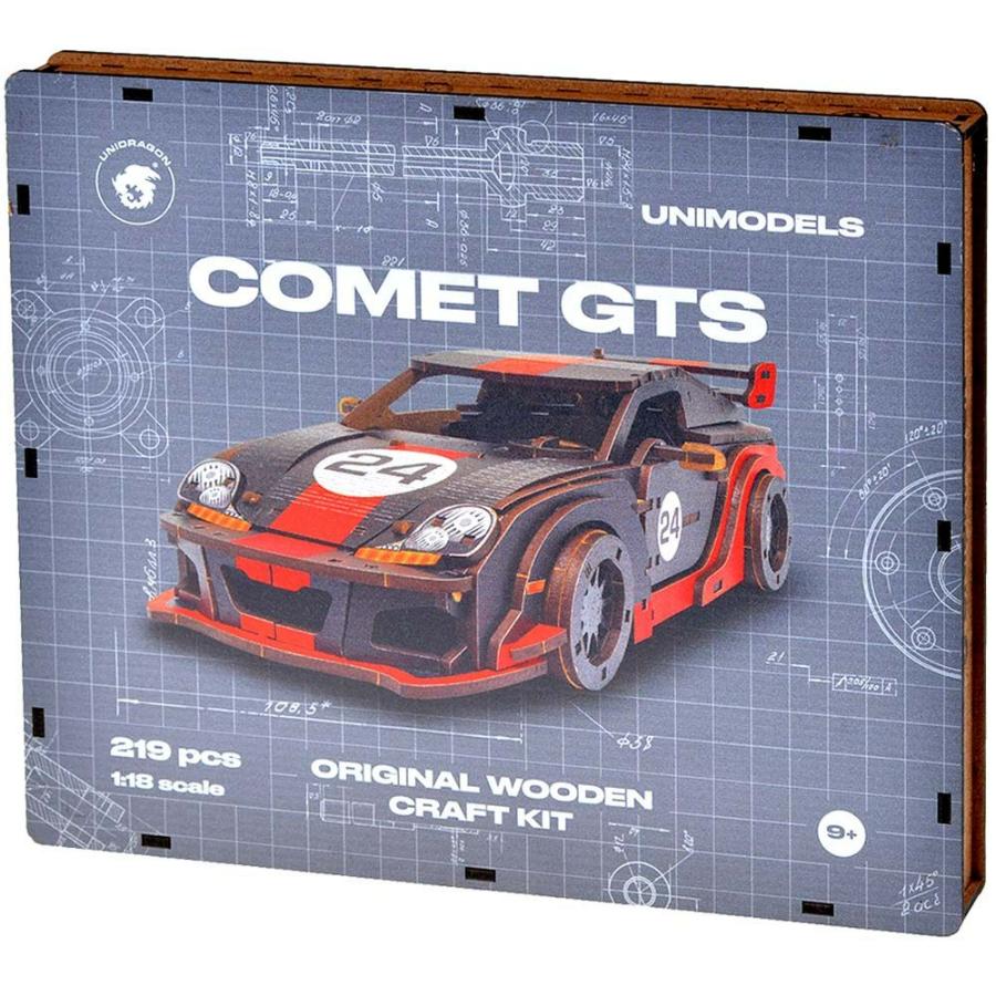 Пазл деревянный 219 шт UNIDRAGON "UniModels Comet GTS черно-красный"