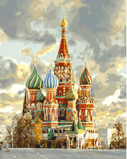 Картина по номерам "Купола Москвы", 40х50 см