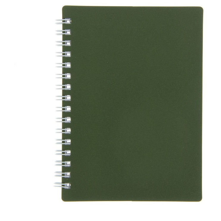Книжка записная А6  80 л. гребень, пластик "METALLIC", тёмно-зелёная