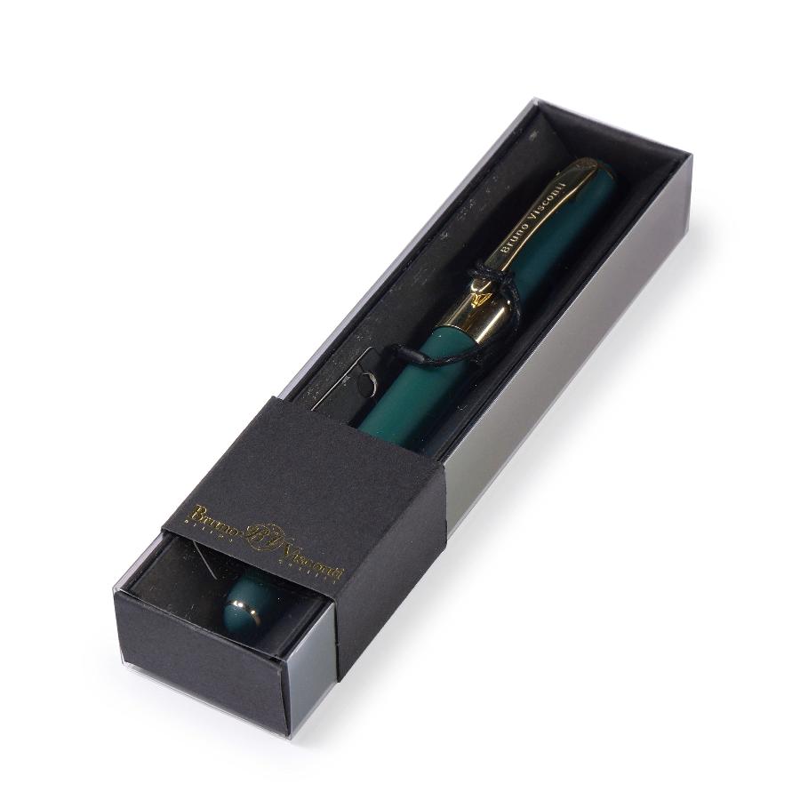 Ручка шариковая Bruno Visconti "MONACO" 0,5 мм синяя, зеленый корпус, черная коробка