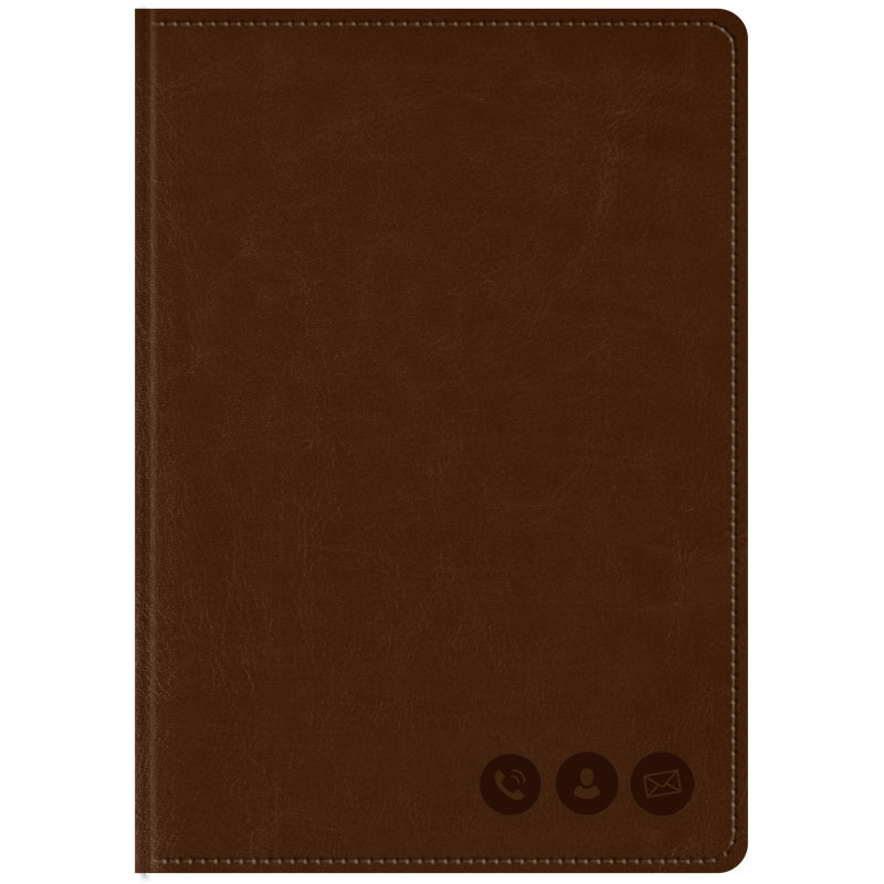 Книжка телефонная А5 80 л. "Nebraska", коричневый, с вырубкой, кожзам