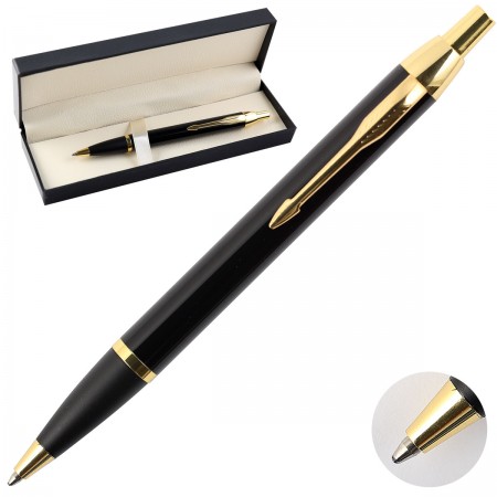 Ручка шариковая подарочная FIORENZO, корпус золото/черный, синяя