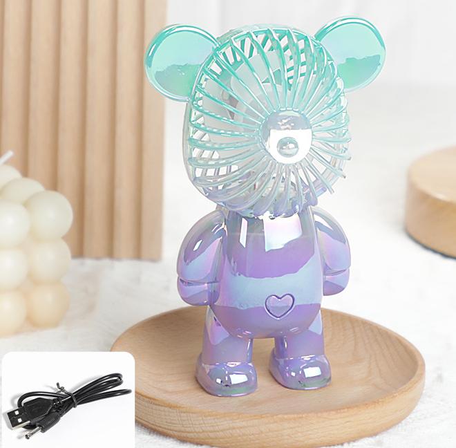 Мини-вентилятор "Мишка", перламутровый, фиолетовый