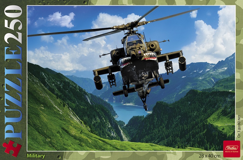 Пазл  250 шт 280х400 мм "Вертолет в горах"