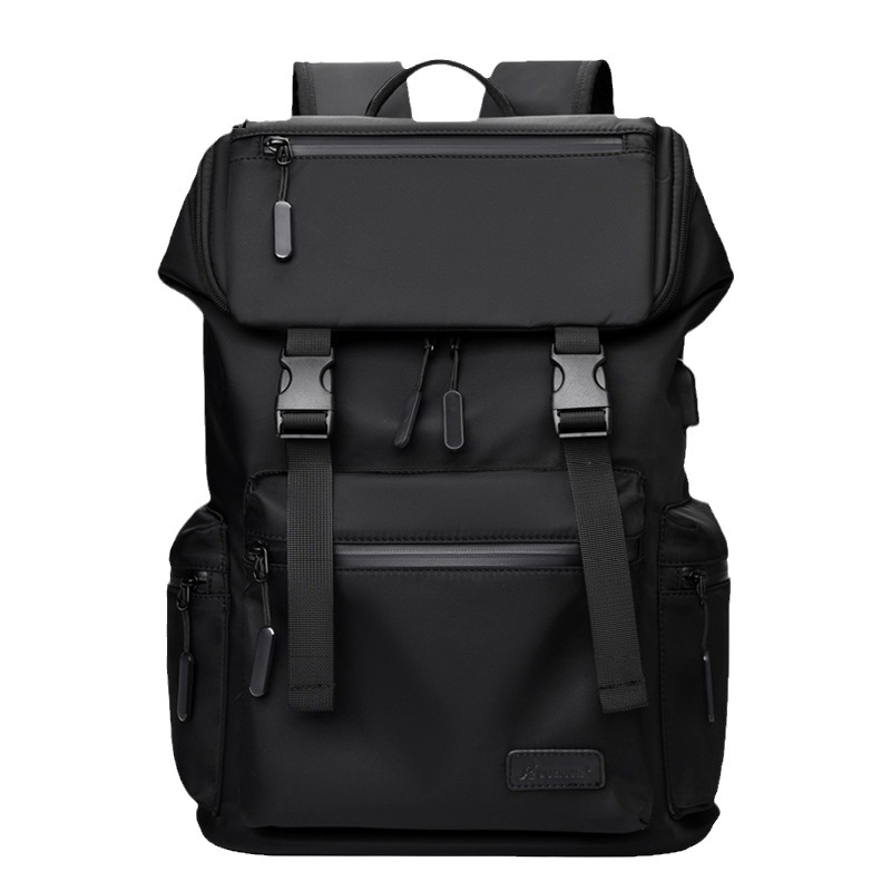 Рюкзак с отделением для ноутбука, USB- разъем, 48х28х18 см, с визитницей, черный 