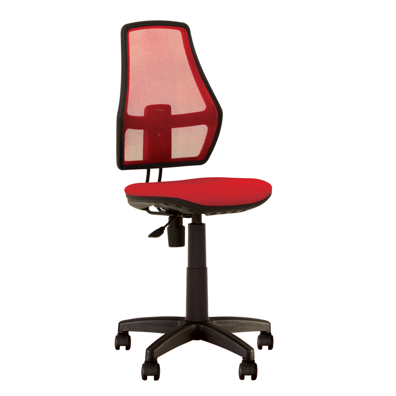 Кресло детское красное, ткань/спинка-сетка, без подлокотников