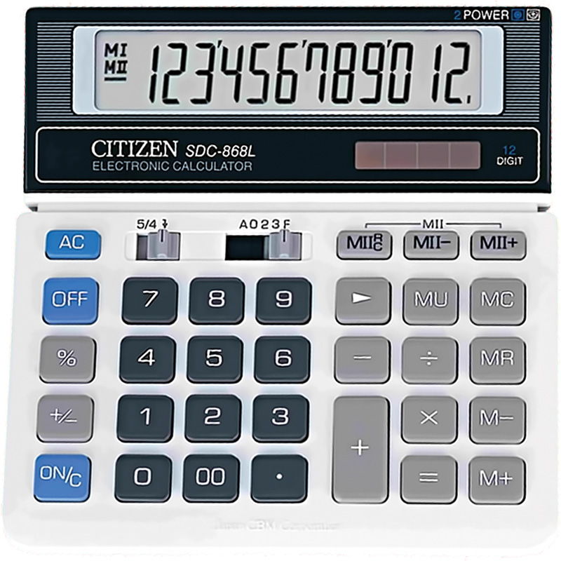 Калькулятор "Citizen" 12 разрядный, настольный, белый/черный