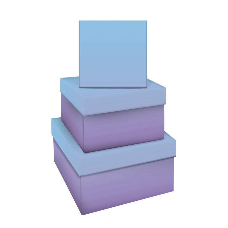 Подарочная коробка "Purple-blue gradient" 17,5х17,5х10 см (3) 
