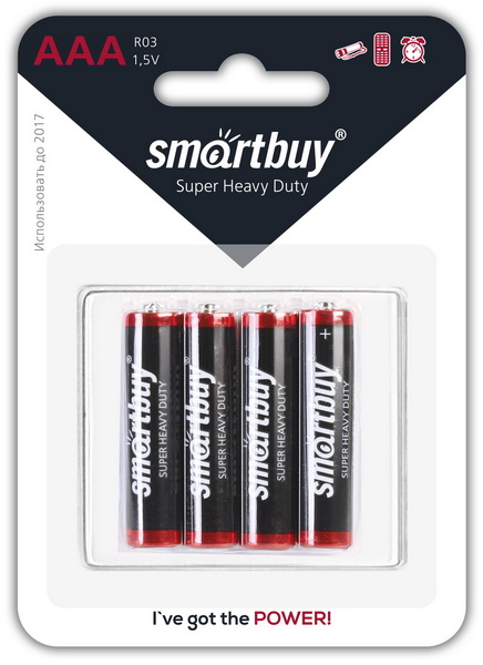 Батарейка SmartBuy АА R06, SB4 (4 шт), солевая