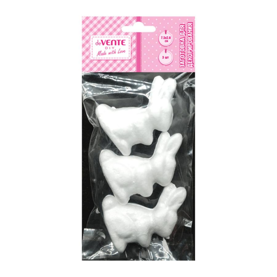 Заготовка для декорирования "Зайчики" из пенополистирола, 75x28 мм, 3 шт