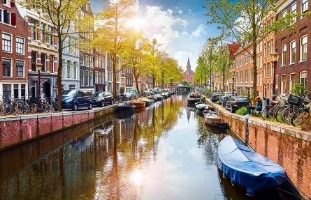 Картина по номерам "Канал в Амстердаме на рассвете" 30х40 см
